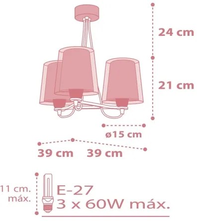 Dalber 81197S - Lampadario per bambini LIGHT FEELING 3xE27/60W/230V