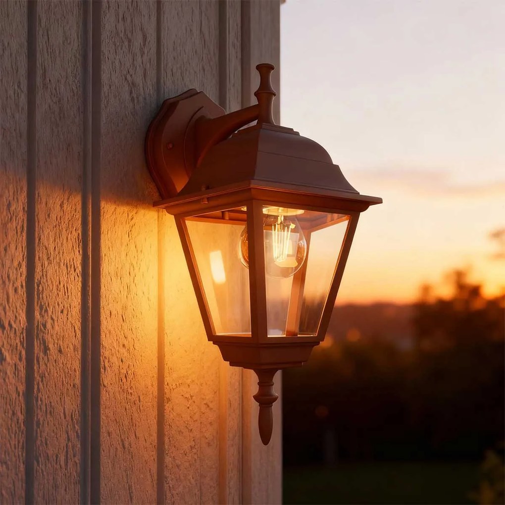 Applique Lanterna da Esterno IP54 E27 Corten - Serie ALFIERI 1B