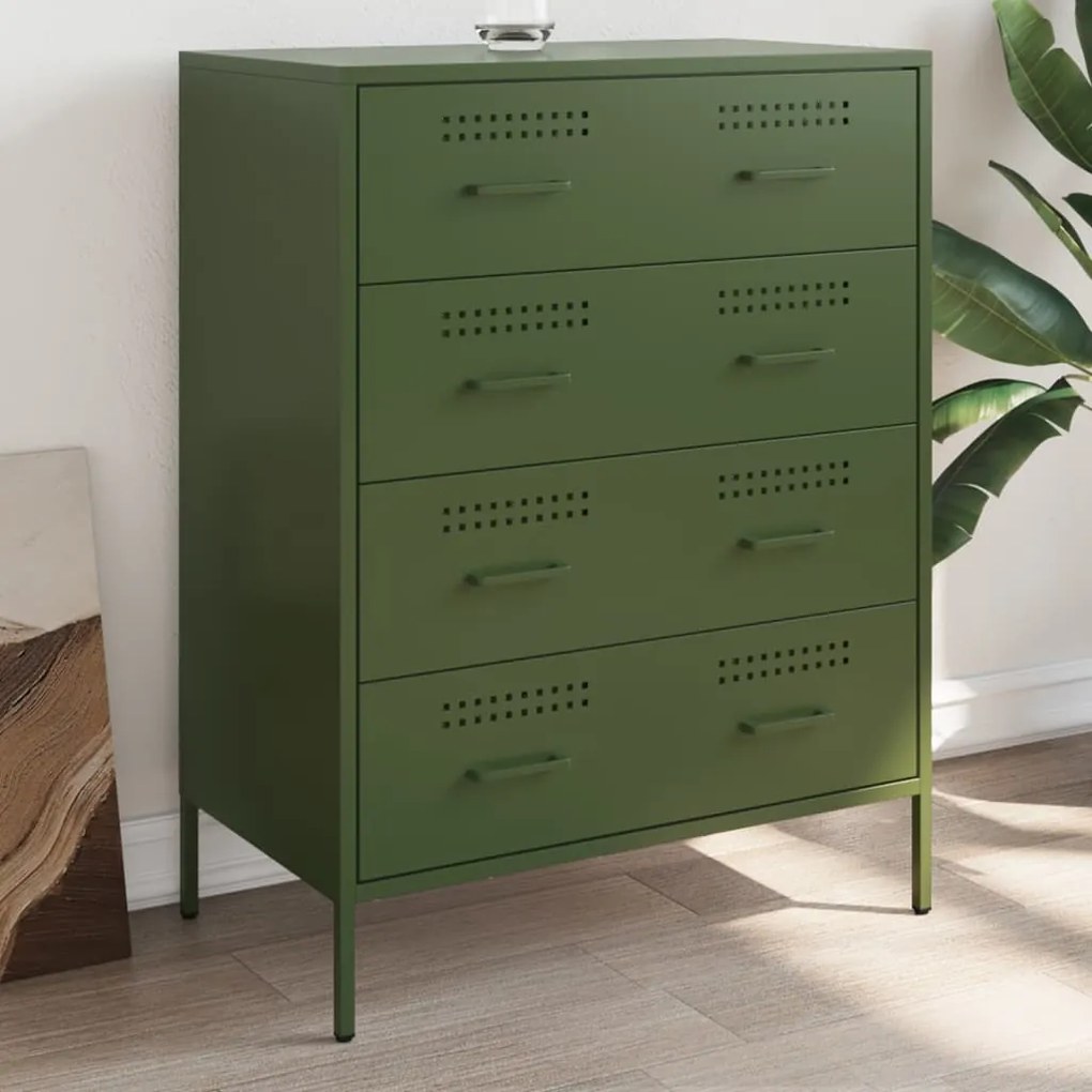 Credenza verde oliva 68x39x89 cm in acciaio