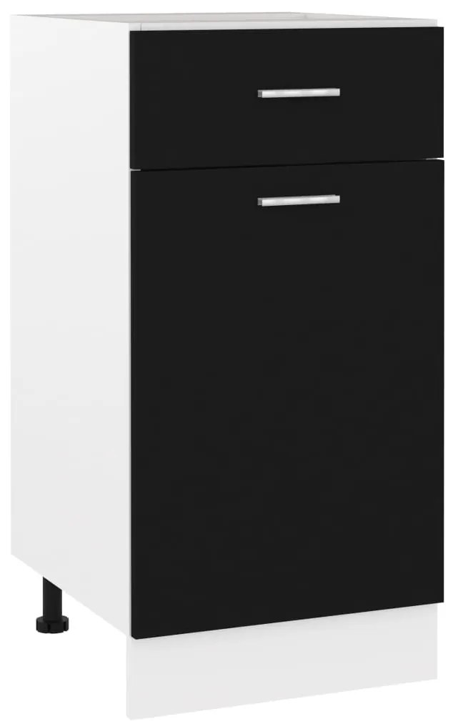 Armadio Inferiore Cassetto Nero 40x46x81,5cm Legno Multistrato /