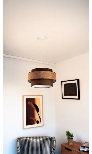 Lampadario a sospensione con filo GRACE 1xE27/60W/230V diametro 40 cm marrone/beige