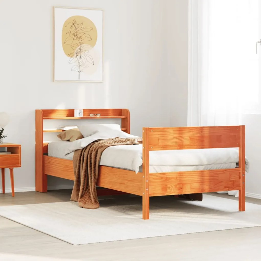 Letto senza materasso marrone cera 75x190 cm in legno di pino