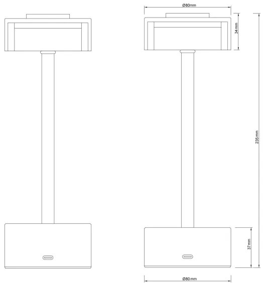 Globo 21026S - Lampada da tavolo LED dimmerabile SHIRA LED/2,5W/3,7V 2700/4000/6500K nero