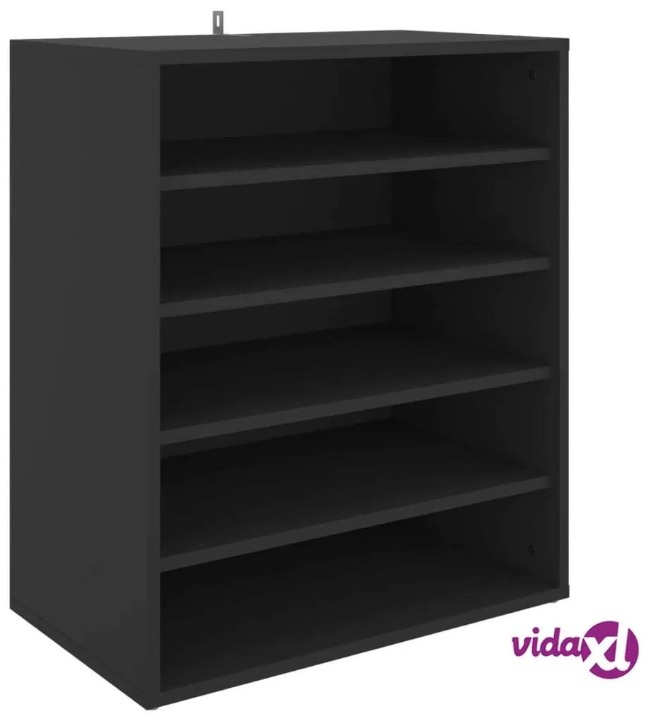 vidaXL Scarpiera Nera 60x35x70 cm in Truciolato