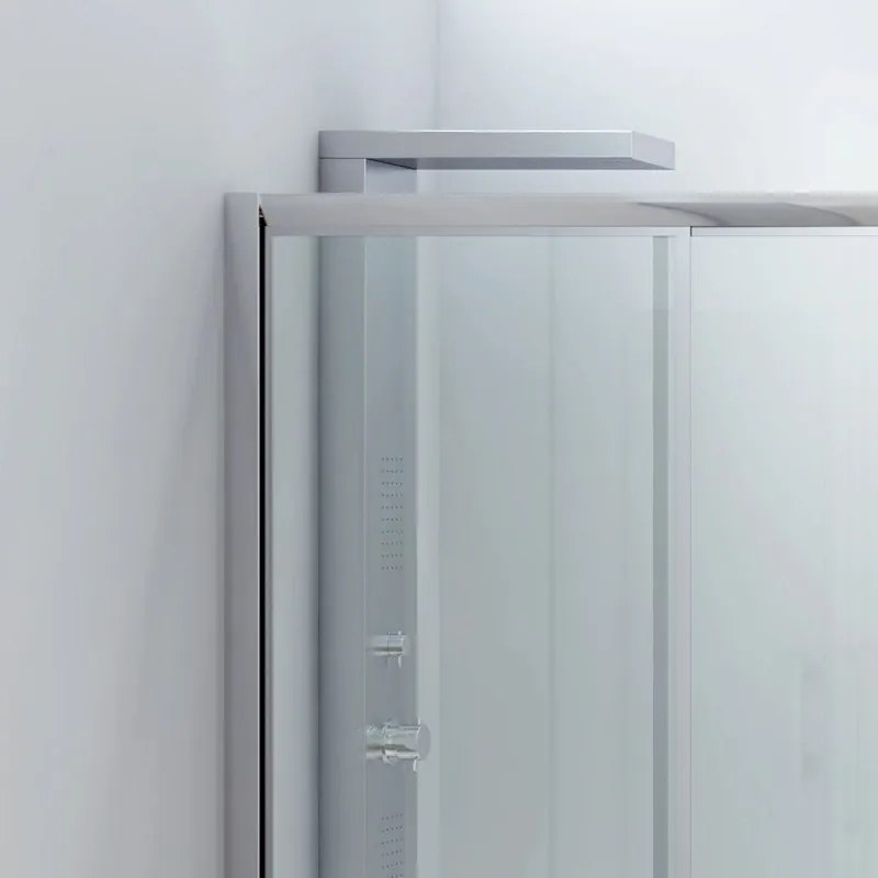 Box per vasca da bagno 160cm con due ante scorrevoli e una fissa P2000 - KAMALU