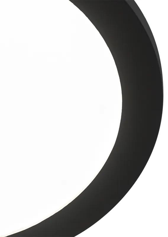 Plafoniera nera 30 cm con LED dimmerabile a 3 gradini IP44 - Steve