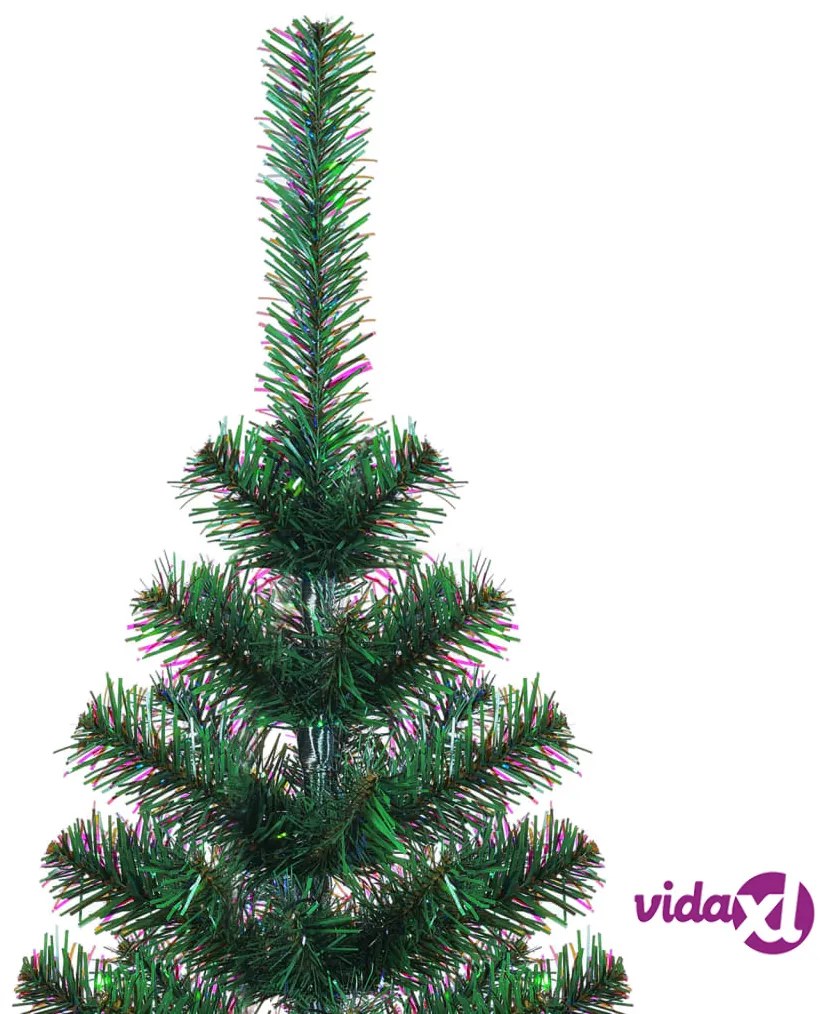 vidaXL Albero di Natale Artificiale Punte Iridescenti Verde 180 cm PVC