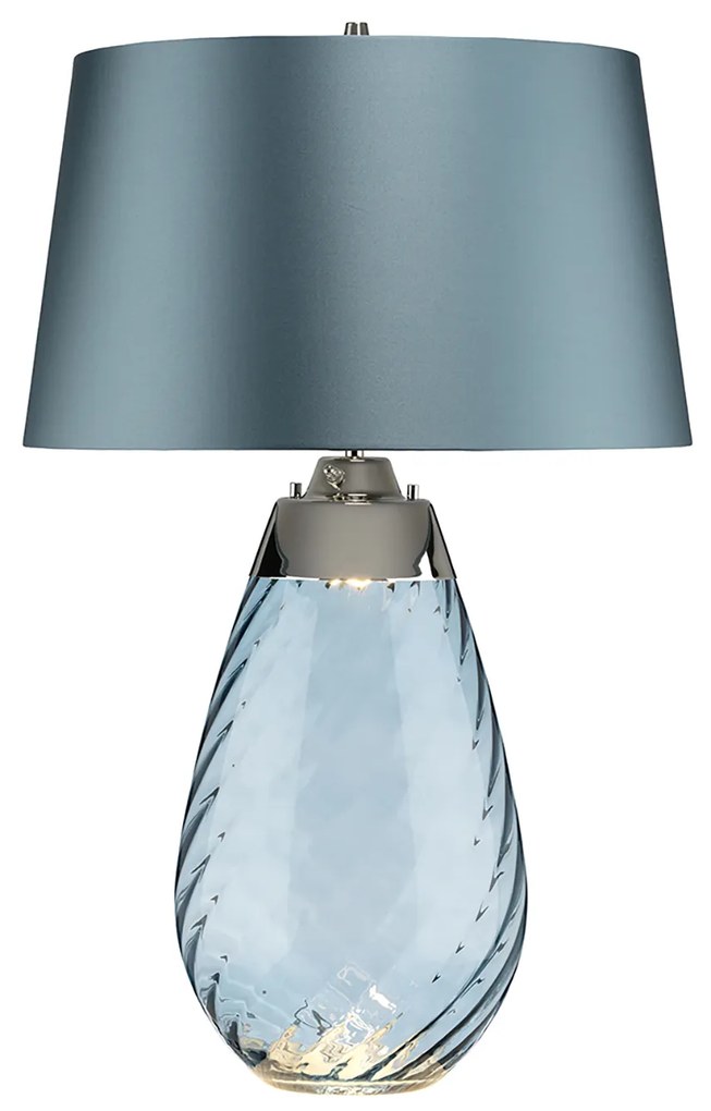 Lampada Da Scrivania Contemporanea Lena Vetro Blu Metallo 1 Luce E27