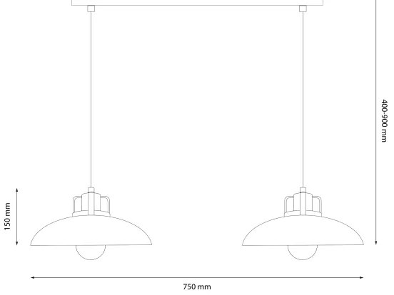 Brilagi - LED Lampadario a sospensione con filo FLAMENGO 2xE27/60W/230V blu