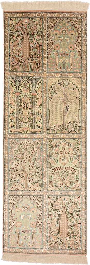 Cashmere Silk Tappeto orientale 190x60 (Indian) Annodato A Mano