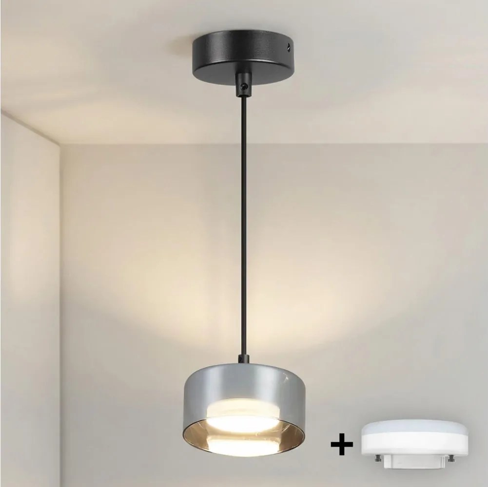 Brilagi - LED Lampadario a sospensione con cavo AURA LUX 1xGX53/30W/230V nero/fumé
