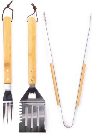 Fieldmann - Utensili per grigliare in acciaio inox con custodia 3 pz