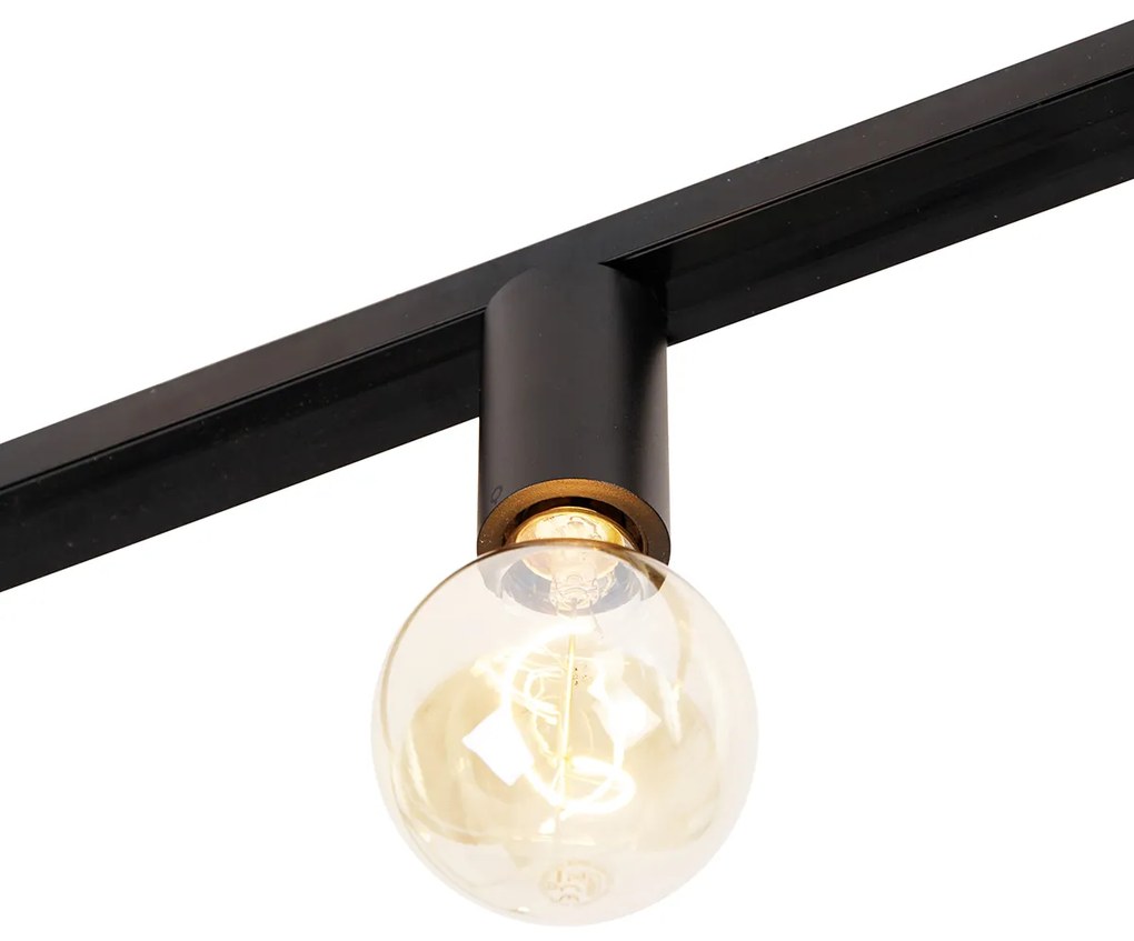 Sistema a binario moderno monofase 5 luci con attacco E27 nero - Jeana