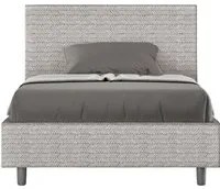 Letto una piazza e mezza contenitore imbottito 120x190 tessuto Aragona 1 bianco Adele