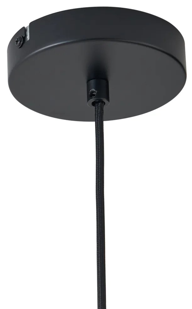 Lampada a sospensione retrò nera con vetro arancione - Denise