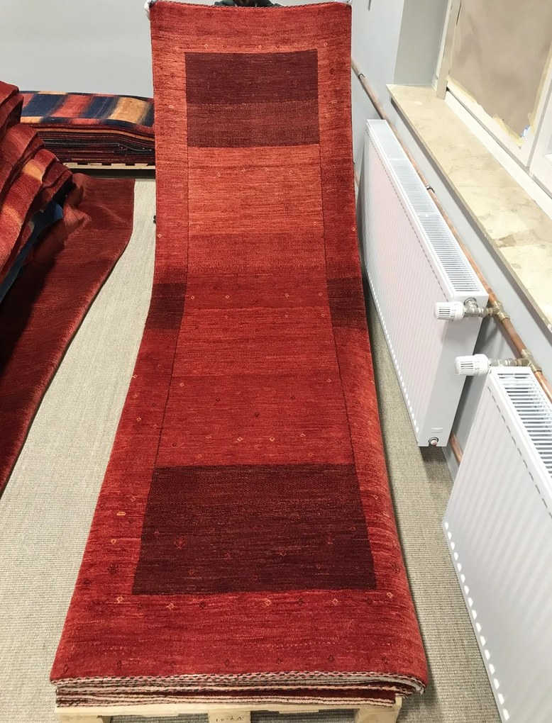 Loribaft Tappeto persiano 290x90 Rosso (Iran) Annodato A Mano