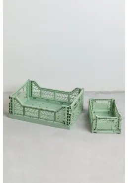Set di 2 scatole Doli in plastica pieghevoli e impilabili Celadon - Sklum