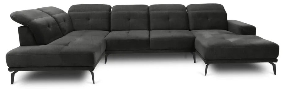 Divano angolare grigio (con penisola a sinistra/a U) Bretan – ELTAP