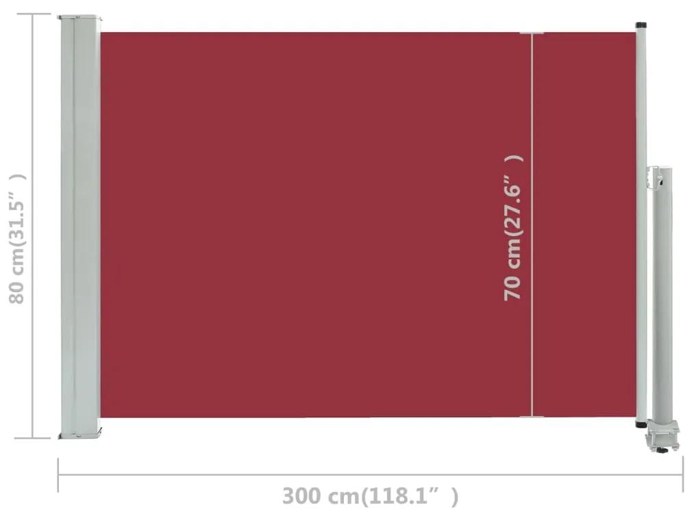 Tenda Laterale Retrattile per Patio 80x300 cm Rosso