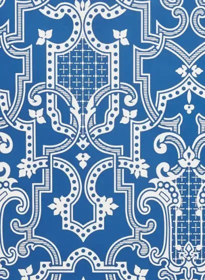 Isidore Leroy Carta da parati Theodore - Blanc Bleu