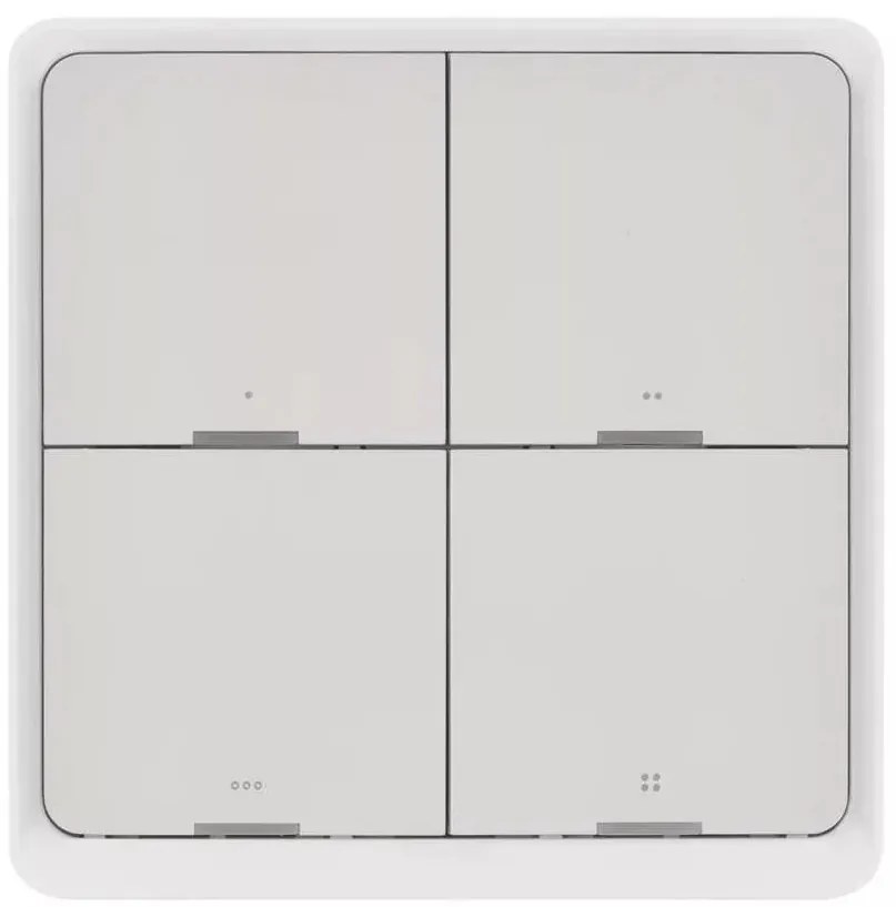 Interruttore 4 bottoni GoSmart 1xCR2430 Tuya bianco