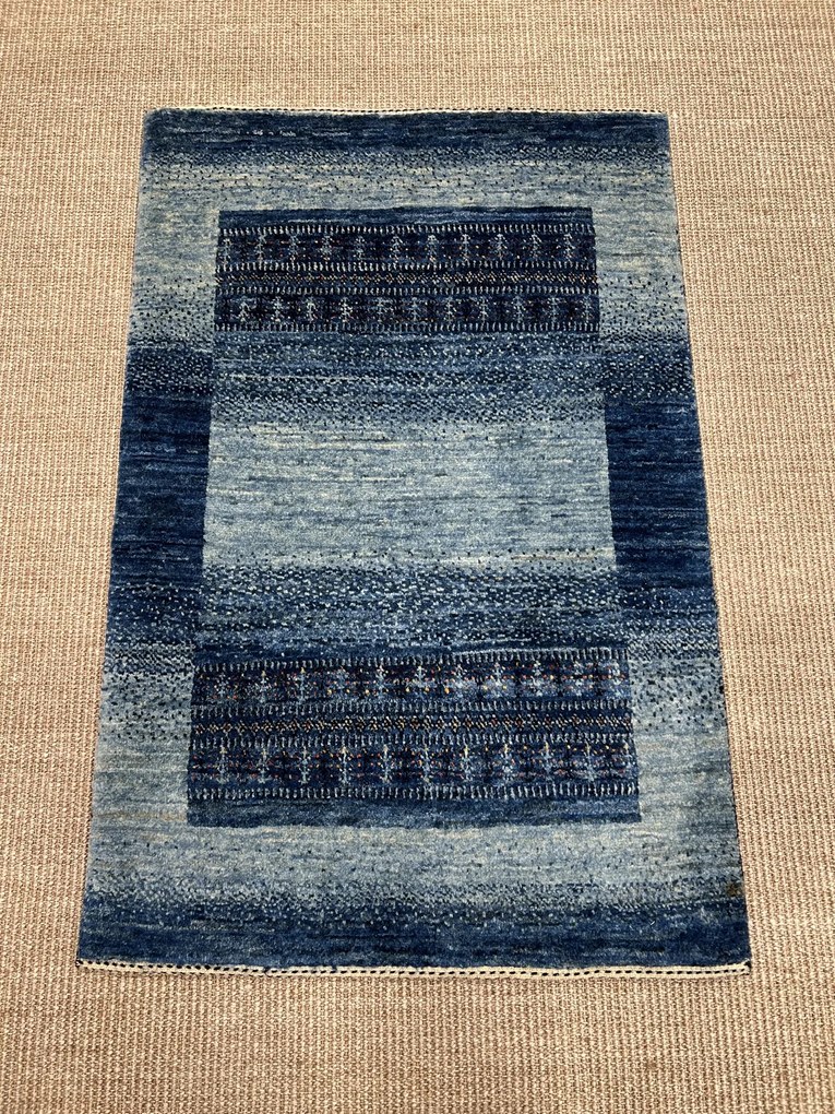 Loribaft Tappeto 60x90 Blu (Iran) Annodato A Mano