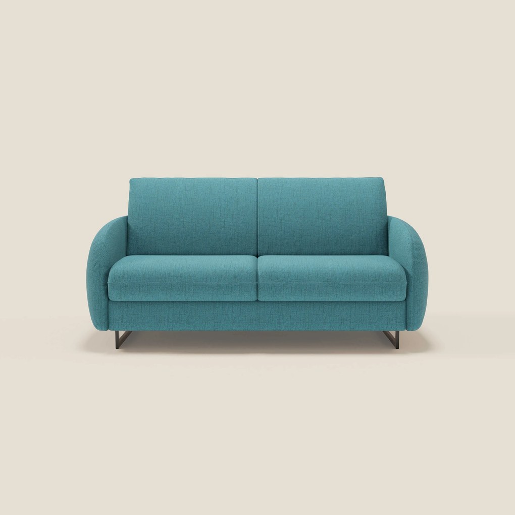 Ninfea divano letto Design Morbido con Piedini alti in Metallo e Materasso H18 cm in tessuto impermeabile T03