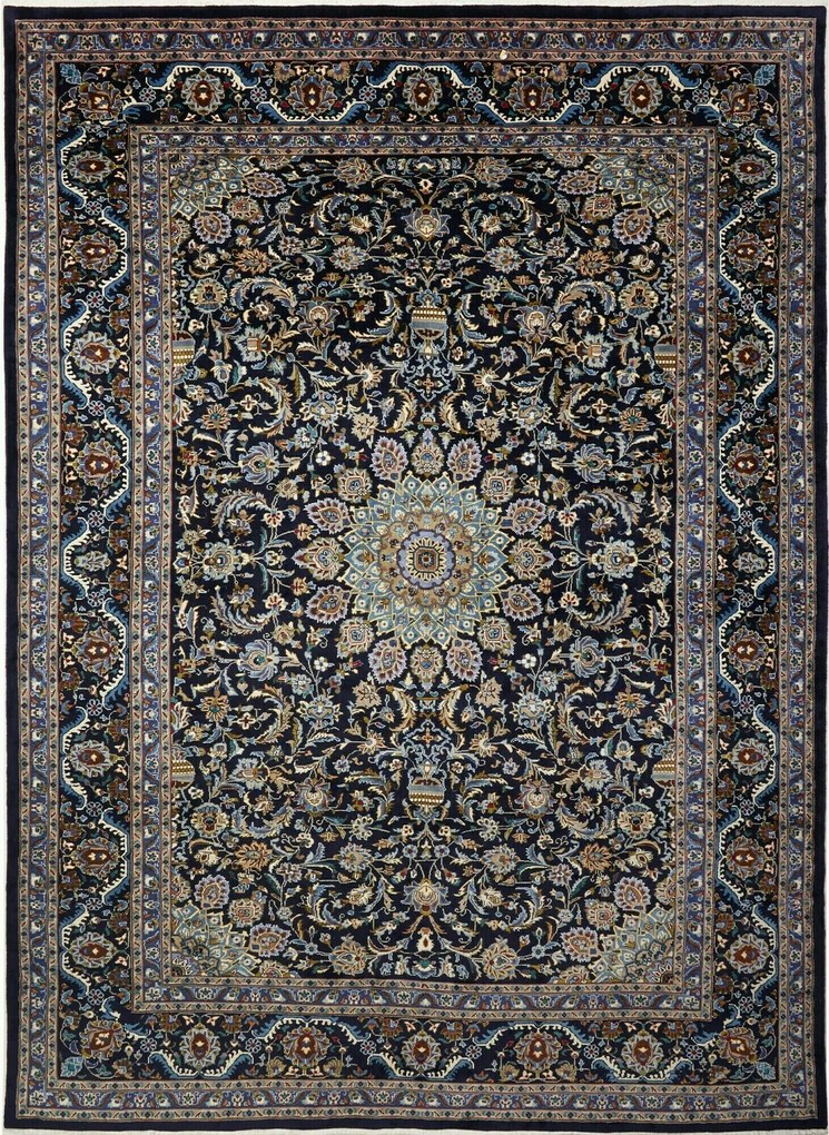 Kashan Tappeto persiano 330x250 Blu (Iran) Annodato A Mano