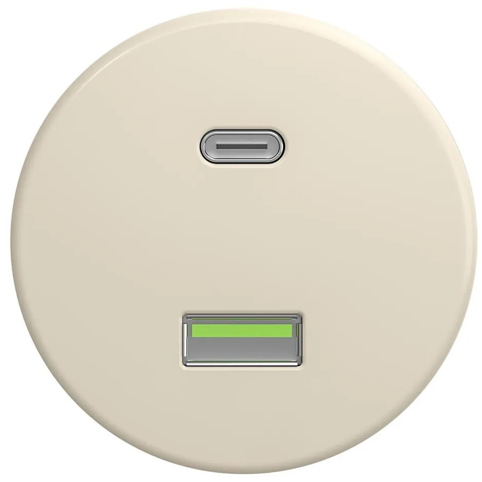 Kliklap - Presa USB retrò A+C senza cornice beige