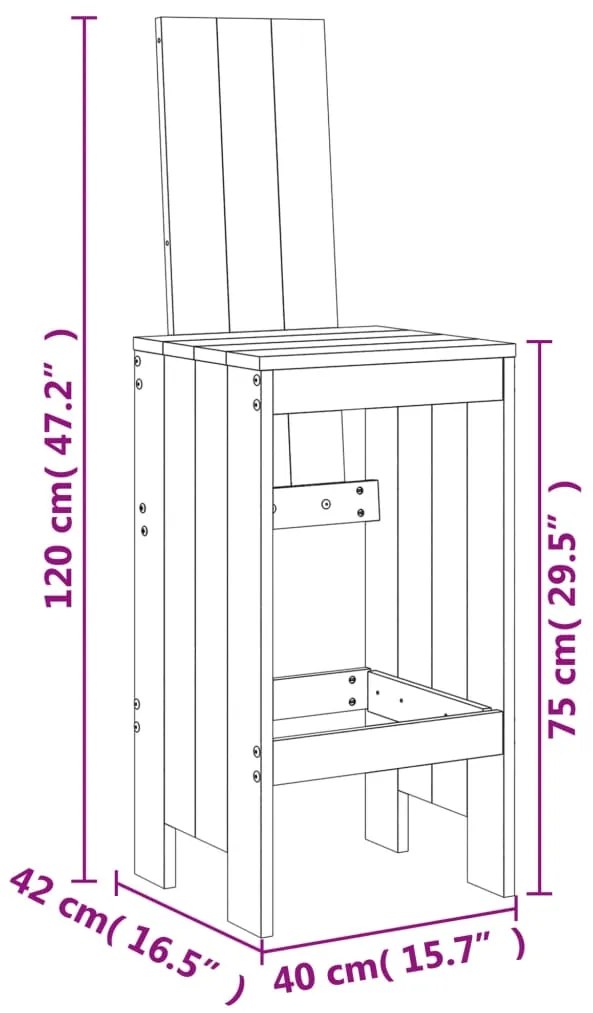 Set Bar da Giardino 9 pz Nero in Legno Massello di Pino