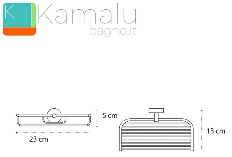 Kamalu - portaoggetti doccia griglia 23cm in acciaio kaman monde-m60