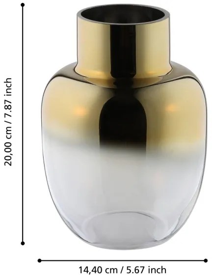 Eglo 421235 - Vaso di vetro SIRANANA 20x14,4 cm oro