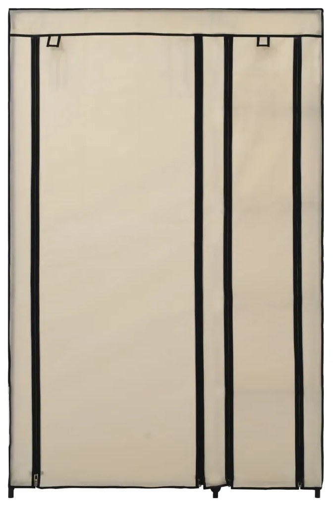 Armadio pieghevole crema 110x45x175 cm in tessuto