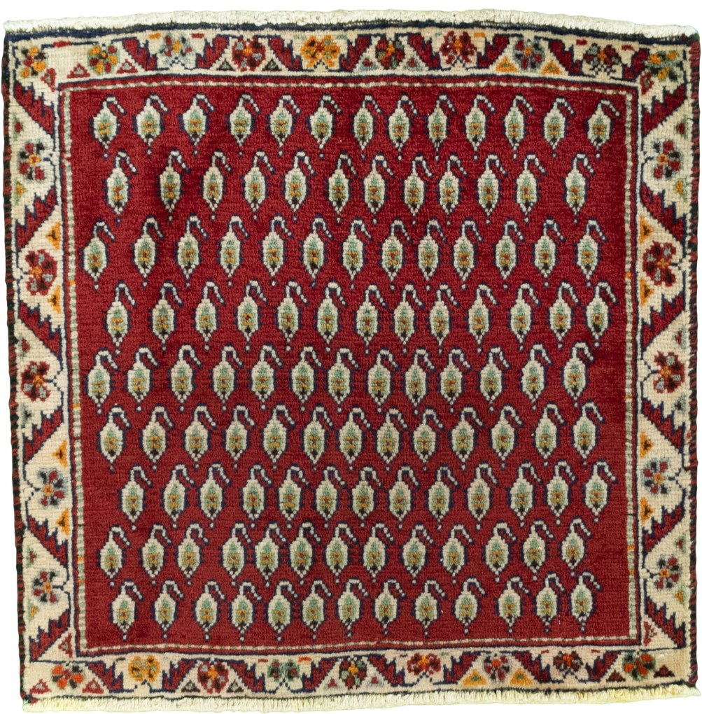 Shiraz Tappeto 60x60 Rosso (Iran) Annodato A Mano