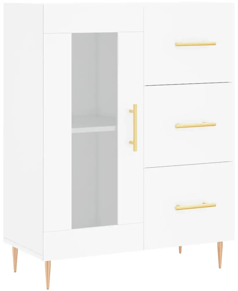 Credenza bianca 69,5x34x90 cm in legno multistrato