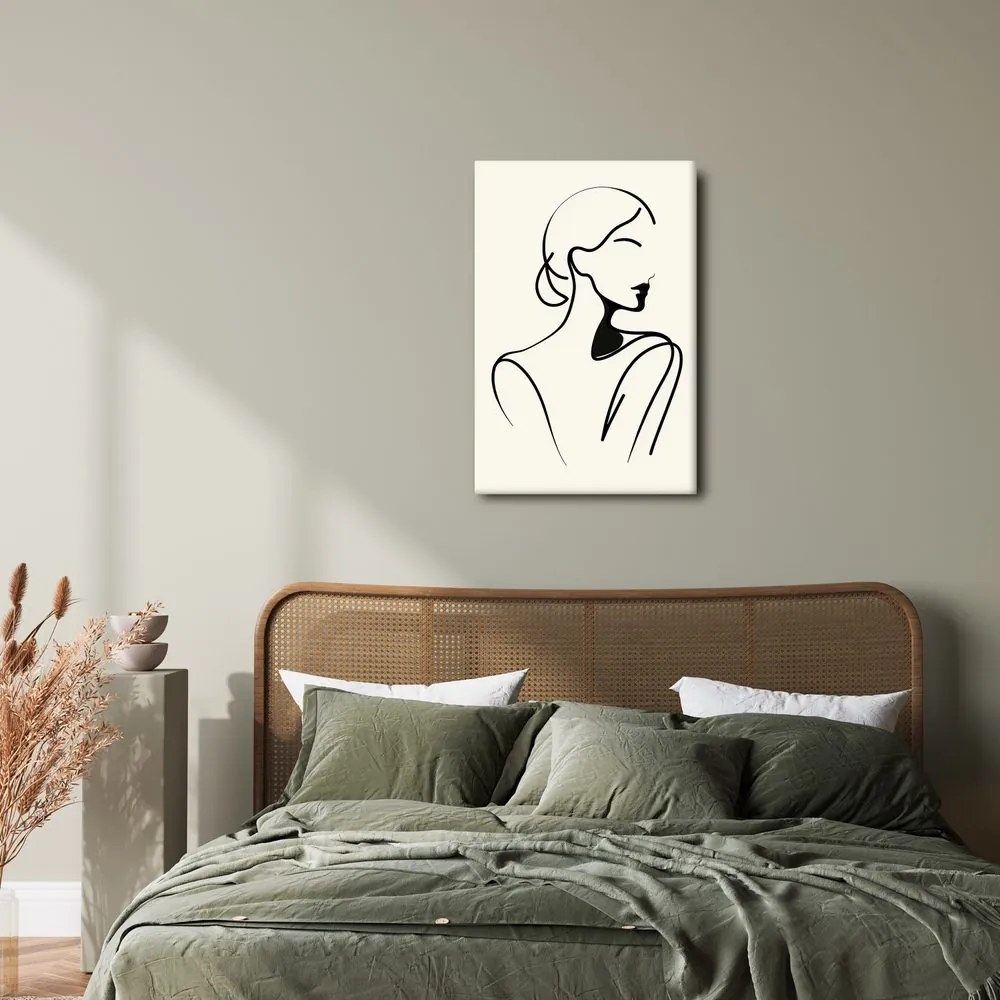 Quadro su tela – Donna in linee minimaliste