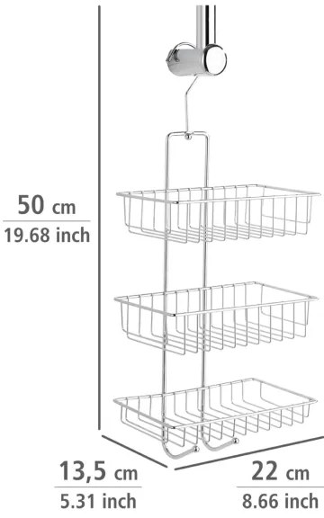 WENKO 15888100 - Mensola NIVALA 22x50 cm, cromo lucido