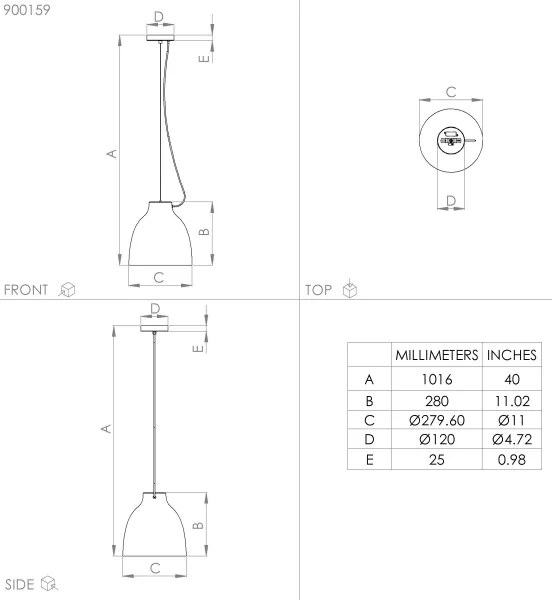 Eglo 900159 - Lampadario a sospensione con filo CAMASCA 1xE27/40W/230V grigio