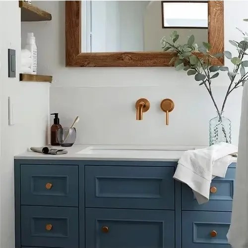 REA-B4600 - Miscelatore da lavabo per installazione ad incasso LUNGO, finitura rame spazzolato