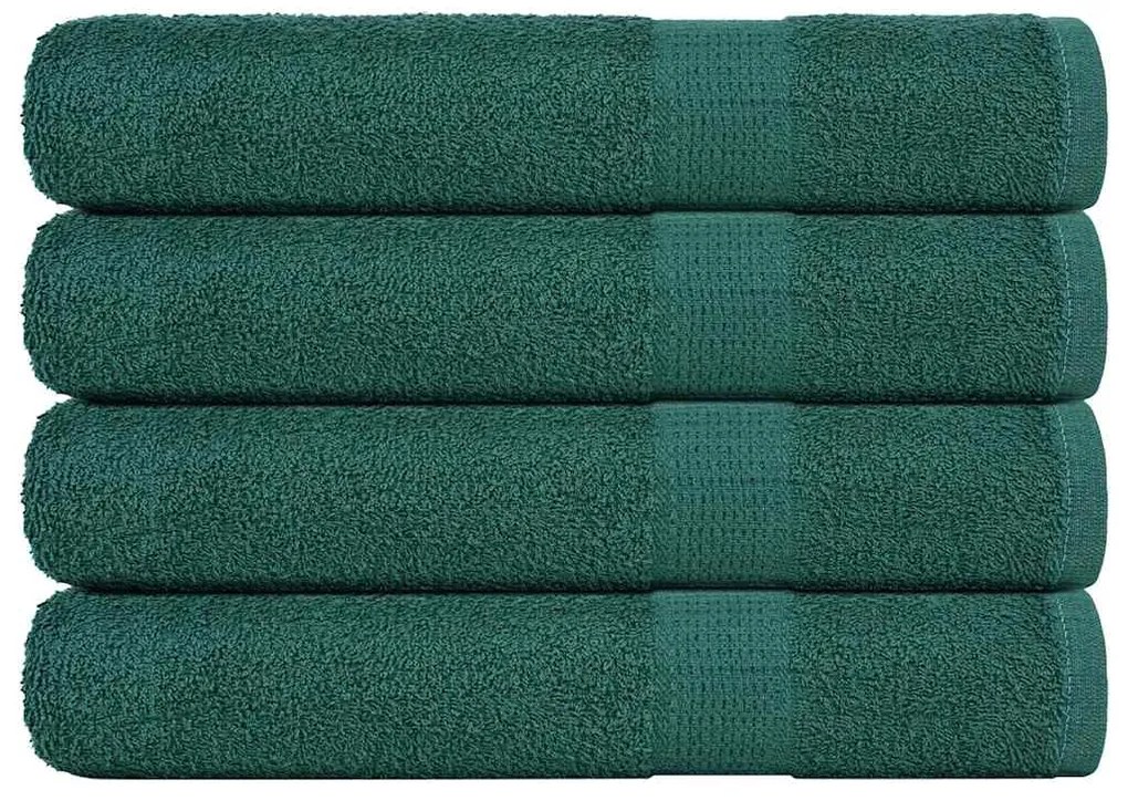 Asciugamani Per Sauna 4 Pz Verde 80x200cm 360g/m² 100% Cotone /