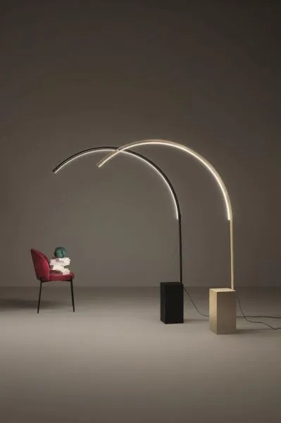 Lampada da terra led ad arco biblo pt.biblo-nero nero