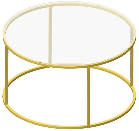 Tavolino BERLIN 80x45 cm oro/limpido