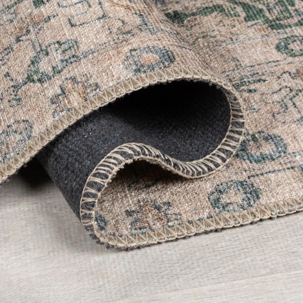 Tappeto verde lavabile 152x230 cm Beau Floral – Flair Rugs