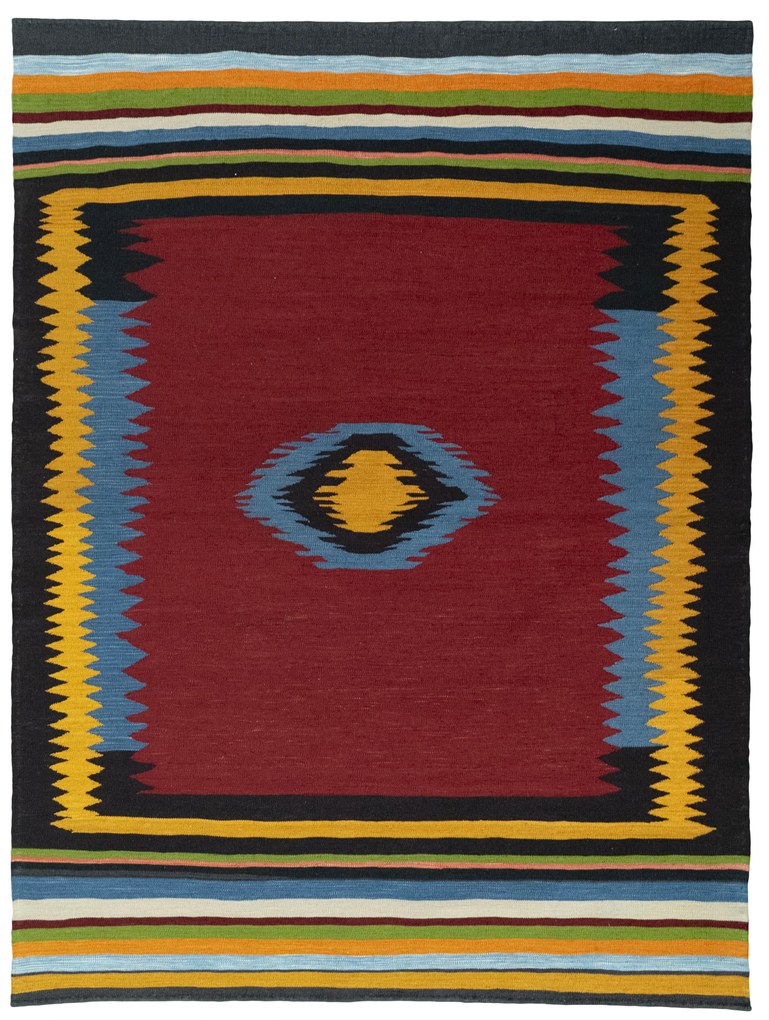 Kilim Tappeto 180 x 230 Rosso (Iran) Tessuto A Mano