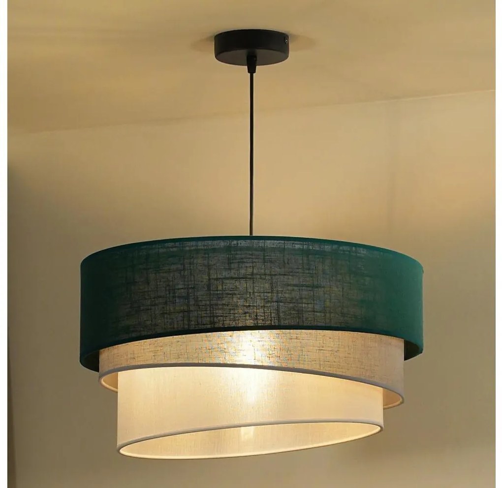 Duolla - Lampadario a sospensione con filo TRIO 1xE27/15W/230V diametro 45 cm verde/grigio/bianco