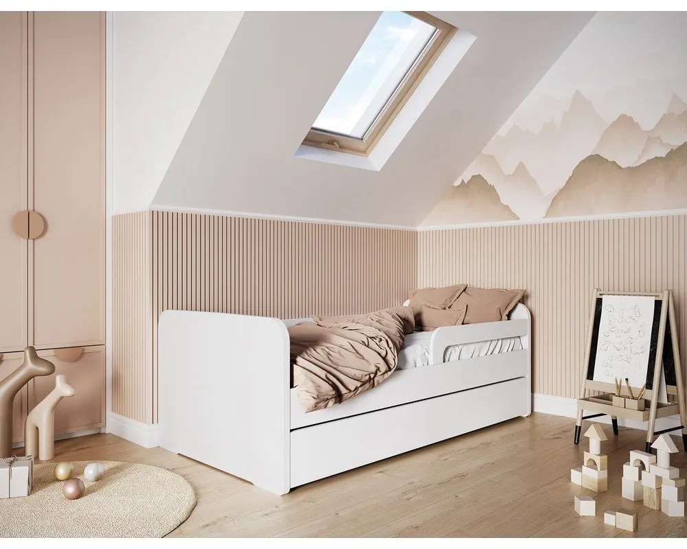 Letto da bambini bianco con materasso e rete inclusi 80x160 cm Duuli – ELTAP