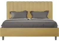 Letto Matrimoniale 160x210 cm con Rete e Contenitore Agueda Ocra