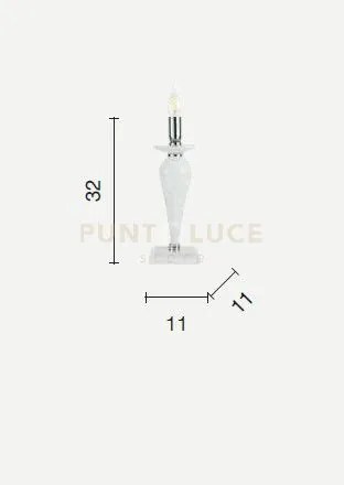 Lume piccolo paganini rubino cromo 1 luce attacco e14 h.32cm