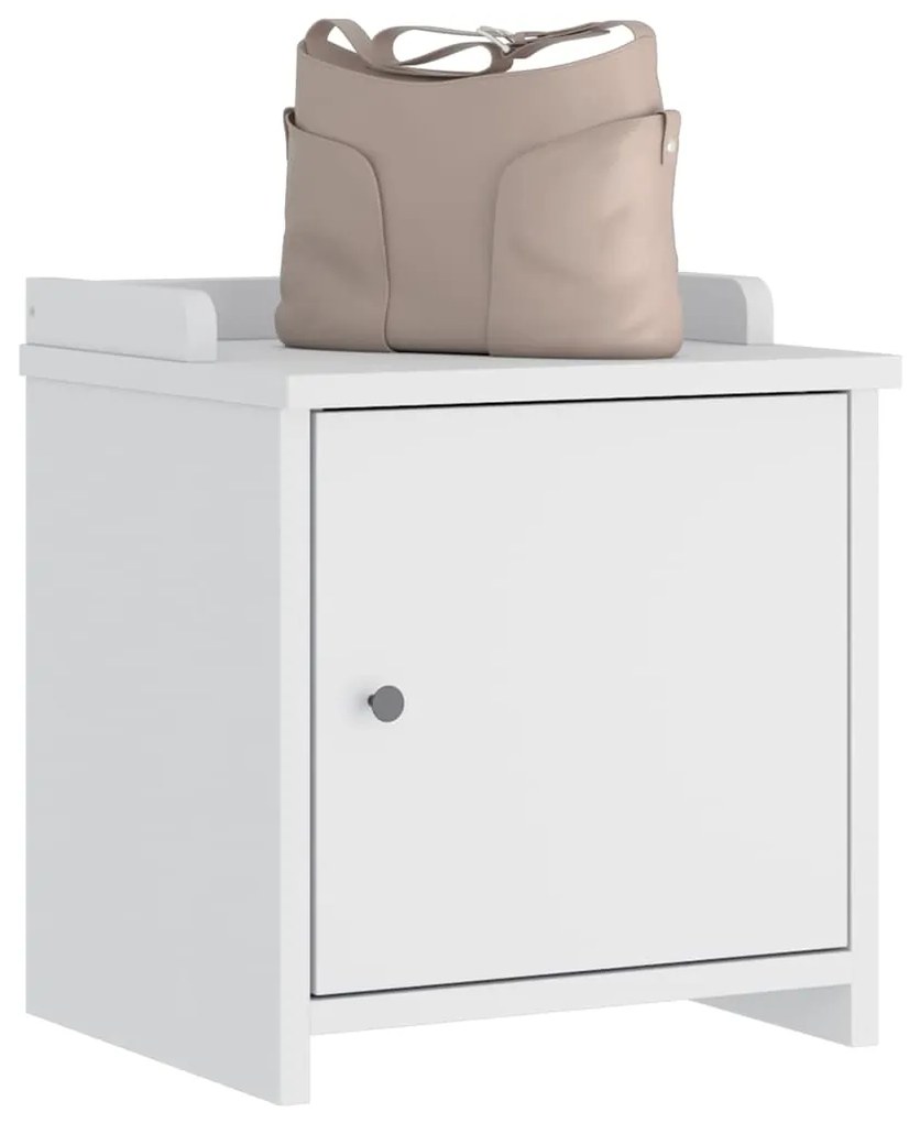 Panca Da Corridoio Sandnes Bianca 45x40x50 Cm İn Legno Di Pino /