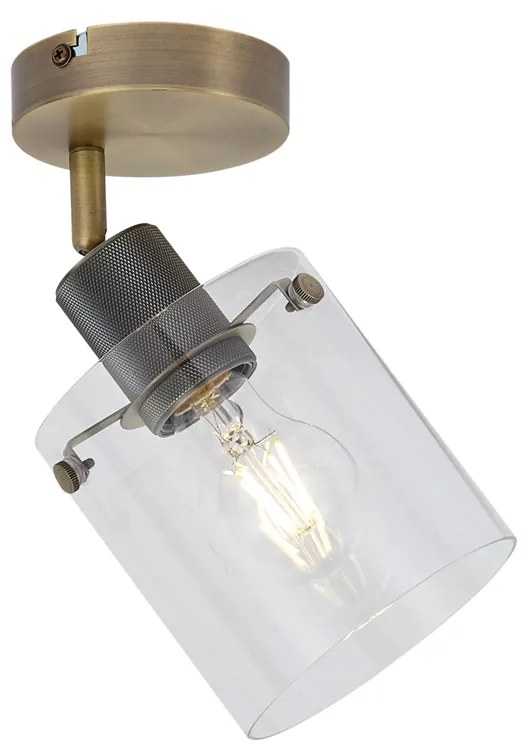 Faretto da parete di design bronzo con vetro trasparente - Domo